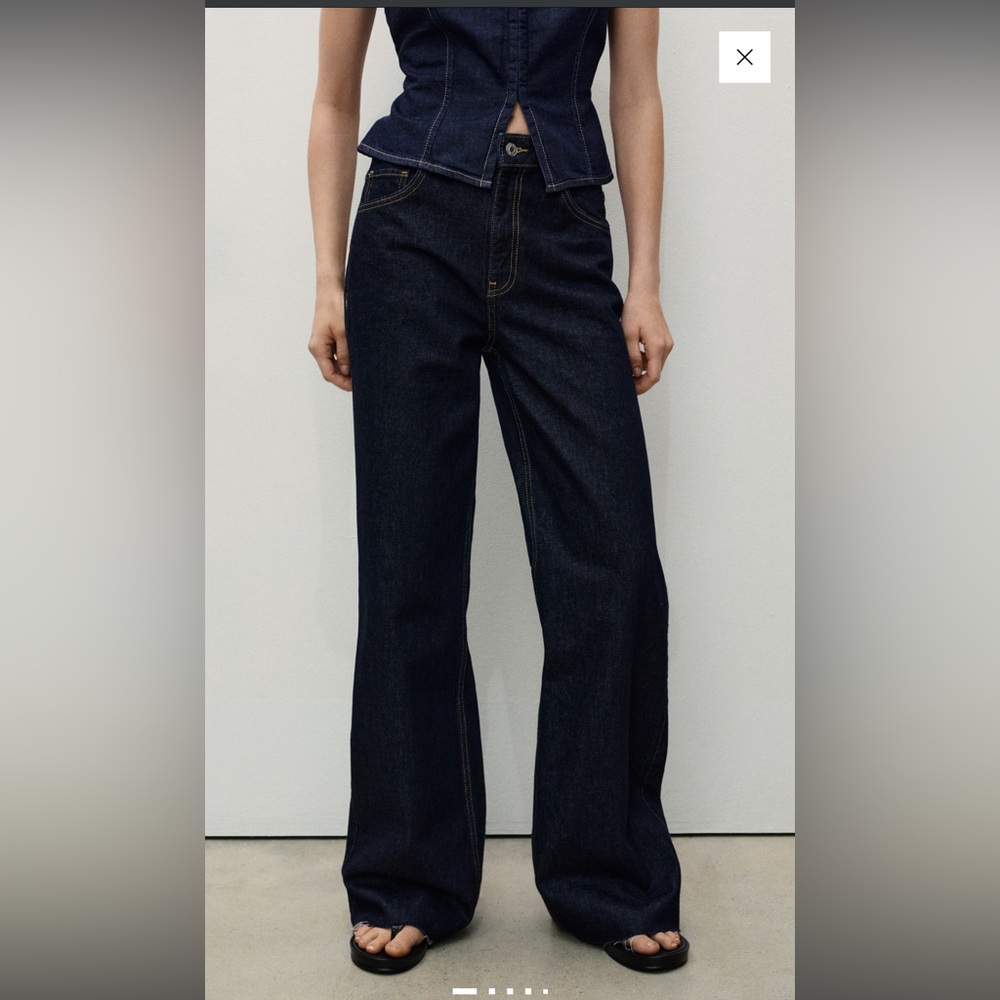 Mango high rise wide leg jeans size 2